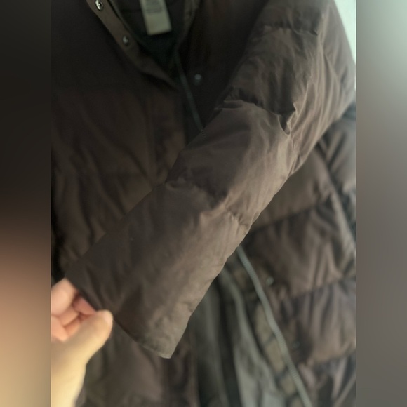 LL Bean Women M Long Goose Down Parka Brown Winter Cold Weather Jacket NO Hood - Picture 12 of 13